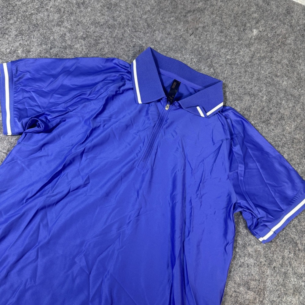 Mondetta Womens Cobalt Blue Quarter Zip Short Sleeve Golf Polo Shirt Size M